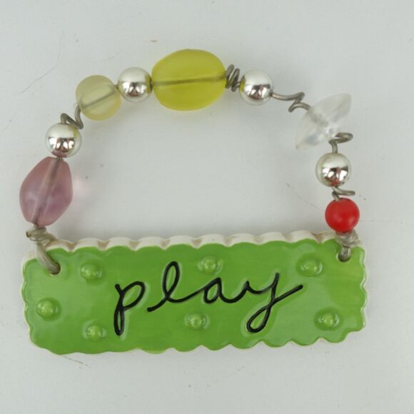 Department 56 Sandra Magsamen Collection Ceramic Plaque “ Play ” - Picture 1 of 5